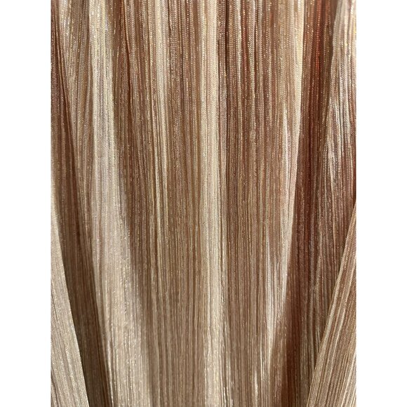 ✌️ 2/$40 ✌️En Focus Petite Metallic Pleated Dress With Black Satin Trim Size 14P - Picture 4 of 8